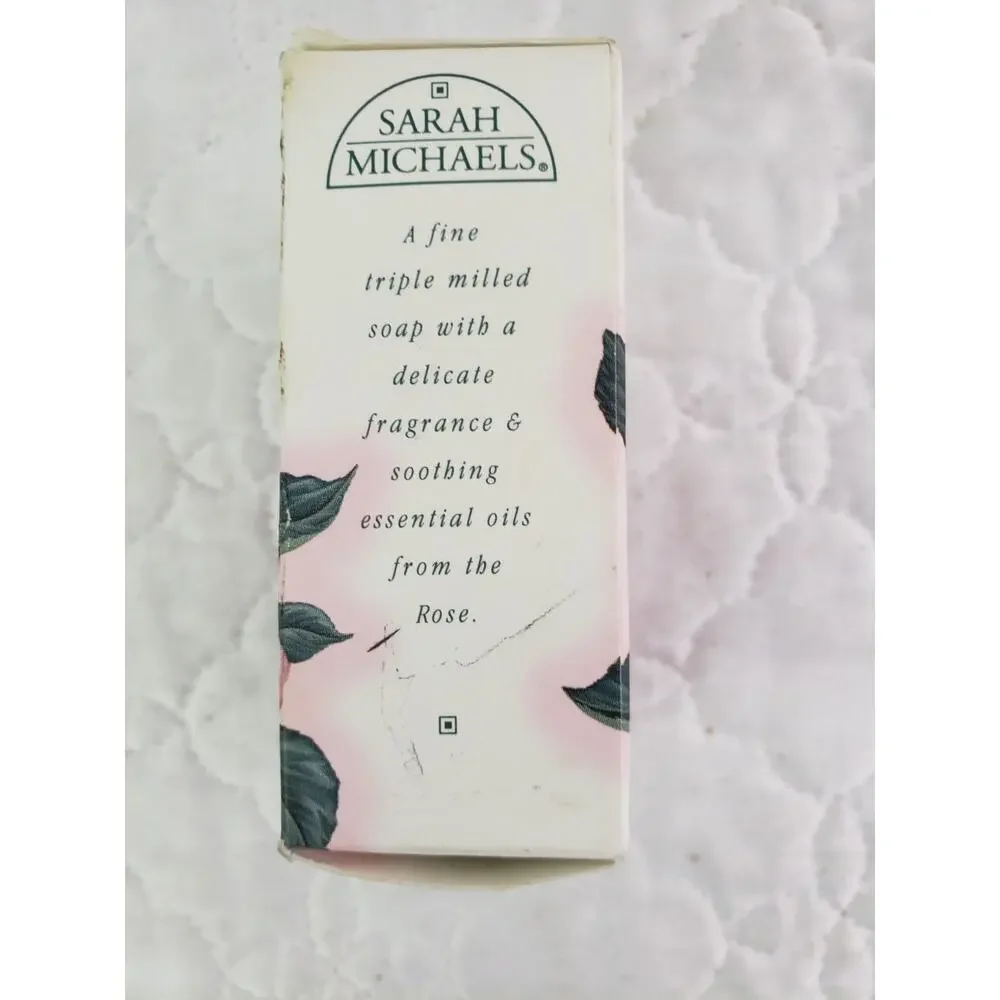 Vintage Sarah Michaels Rose Soap Bar Natural Body Discontinued 3.25 Oz Lot of 2